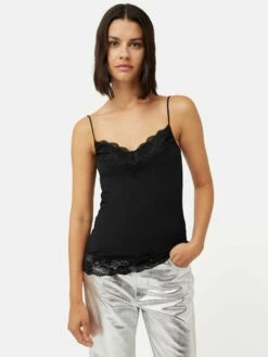 Modal Lace Vest | Black