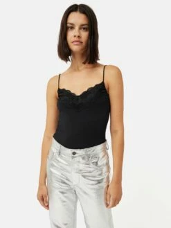 Modal Lace Vest | Black -Jigsaw Shop J35853 BK000 3