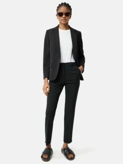 Italian Wool Stretch Paris Slim Fit Trouser | Black -Jigsaw Shop J42970 BK000 2