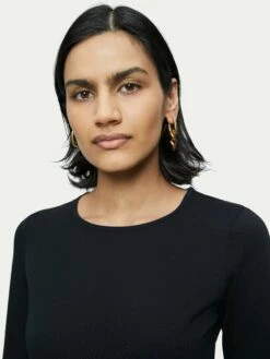 Supima Cotton Long Sleeve Tee | Black -Jigsaw Shop J43256 BK000 3