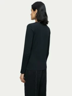Supima Cotton Long Sleeve Tee | Black -Jigsaw Shop J43256 BK000 4