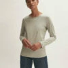 Supima Cotton Long Sleeve Tee | Pale Grey Mel