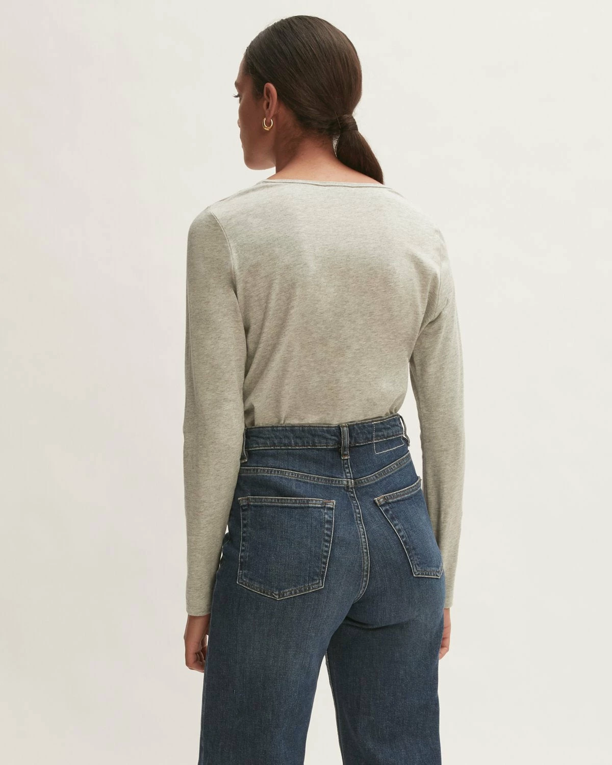 Supima Cotton Long Sleeve Tee | Pale Grey Mel 4 Supima Cotton Long Sleeve Tee | Pale Grey Mel - Image 4