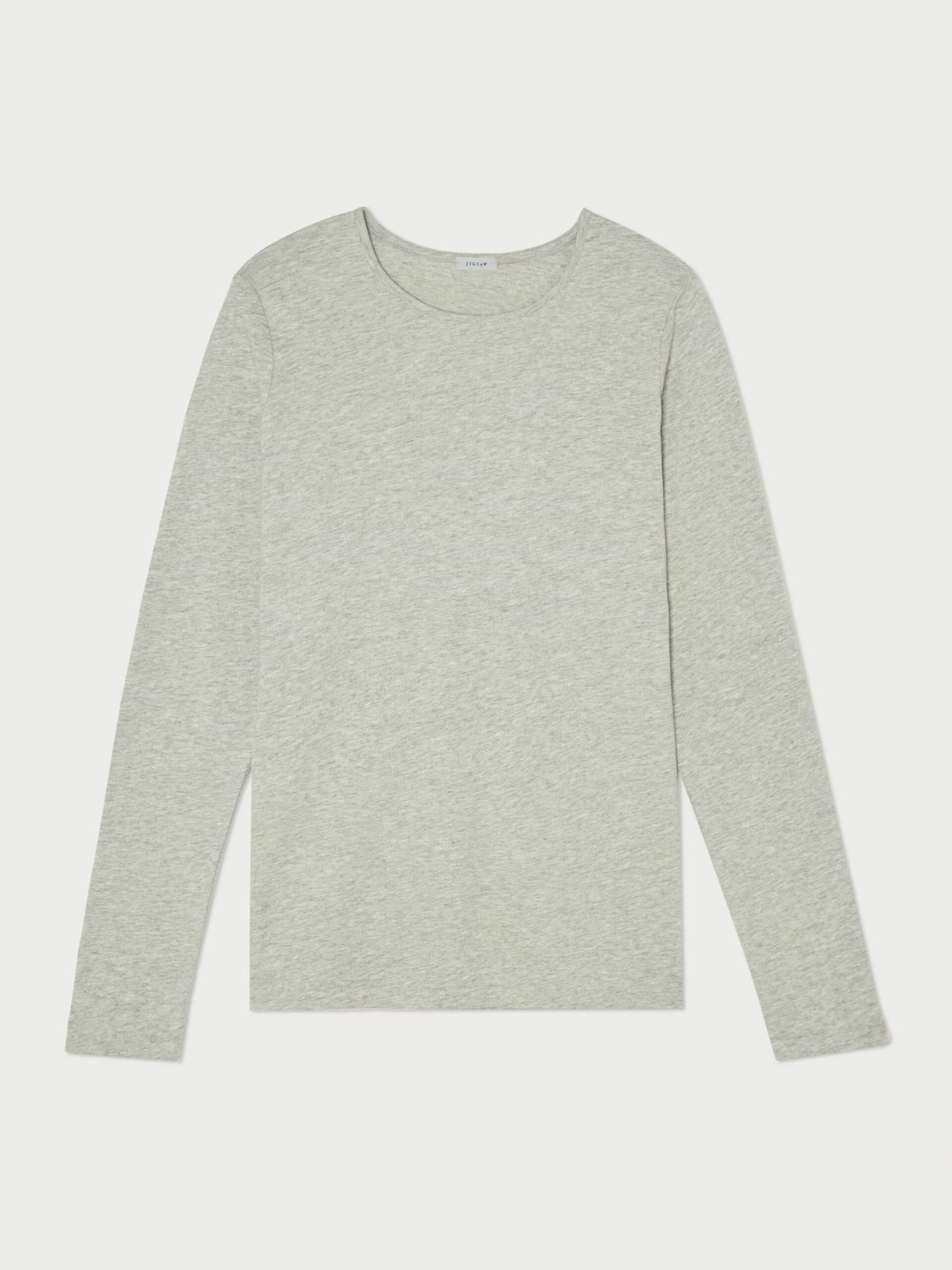 Supima Cotton Long Sleeve Tee | Pale Grey Mel 5 Supima Cotton Long Sleeve Tee | Pale Grey Mel - Image 5