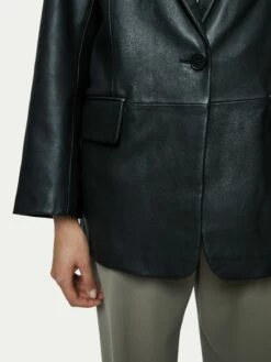 Oversized Leather Blazer | Black -Jigsaw Shop J44220 BK000 2