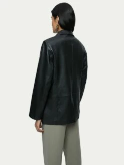 Oversized Leather Blazer | Black -Jigsaw Shop J44220 BK000 4