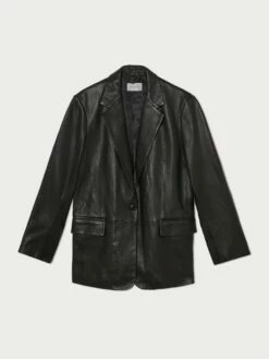 Oversized Leather Blazer | Black -Jigsaw Shop J44220 BK000 6