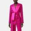 Belted Tuxedo Jacket | Pink