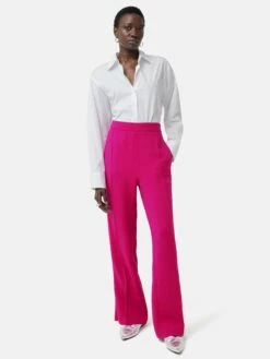 Wide Leg Tuxedo Trouser | Pink -Jigsaw Shop J44522 PI000 0