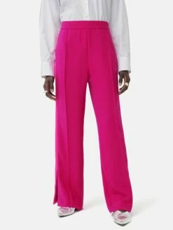 Wide Leg Tuxedo Trouser | Pink
