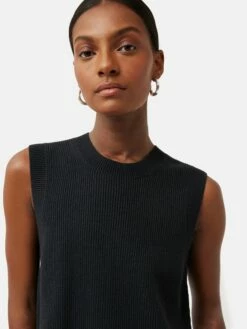 Cotton Blend Crew Tank | Black 7 Cotton Blend Crew Tank | Black -Jigsaw Shop J44822 BK000 1