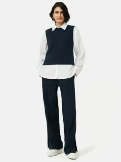 Cotton Blend Crew Tank | Navy -Jigsaw Shop J44822 BL010 2