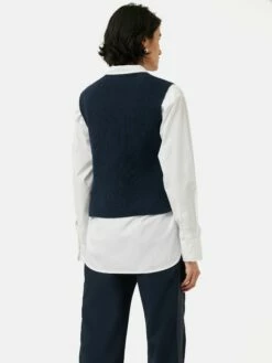 Cotton Blend Crew Tank | Navy -Jigsaw Shop J44822 BL010 5