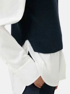 Cotton Blend Crew Tank | Navy -Jigsaw Shop J44822 BL010 8