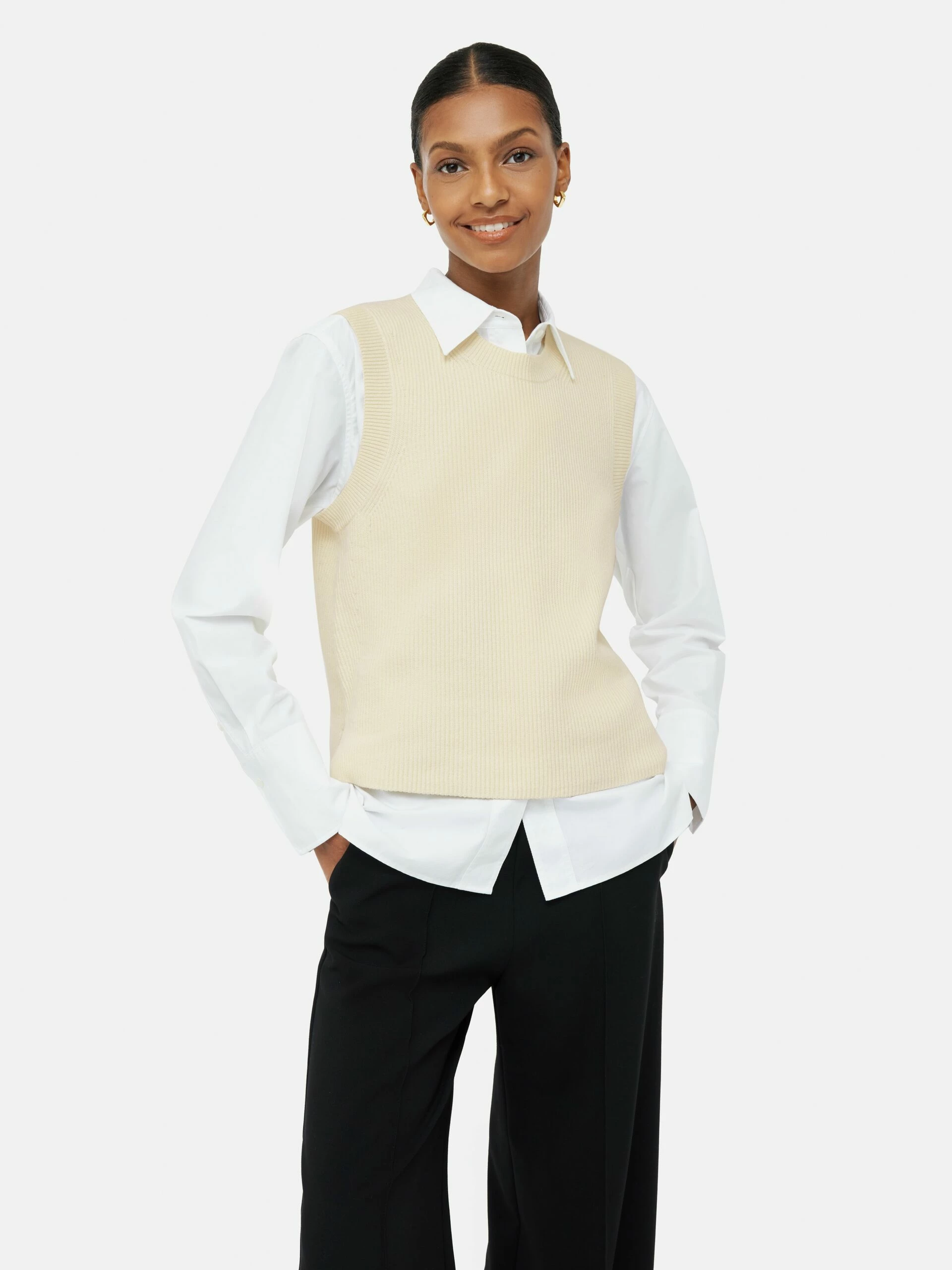 Cotton Blend Crew Tank | Ivory 1 Cotton Blend Crew Tank | Ivory