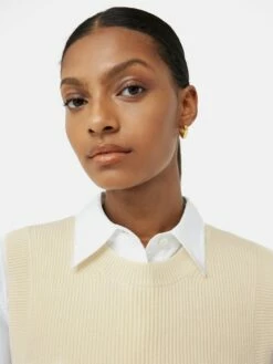 Cotton Blend Crew Tank | Ivory 9 Cotton Blend Crew Tank | Ivory -Jigsaw Shop J44822 CR018 2