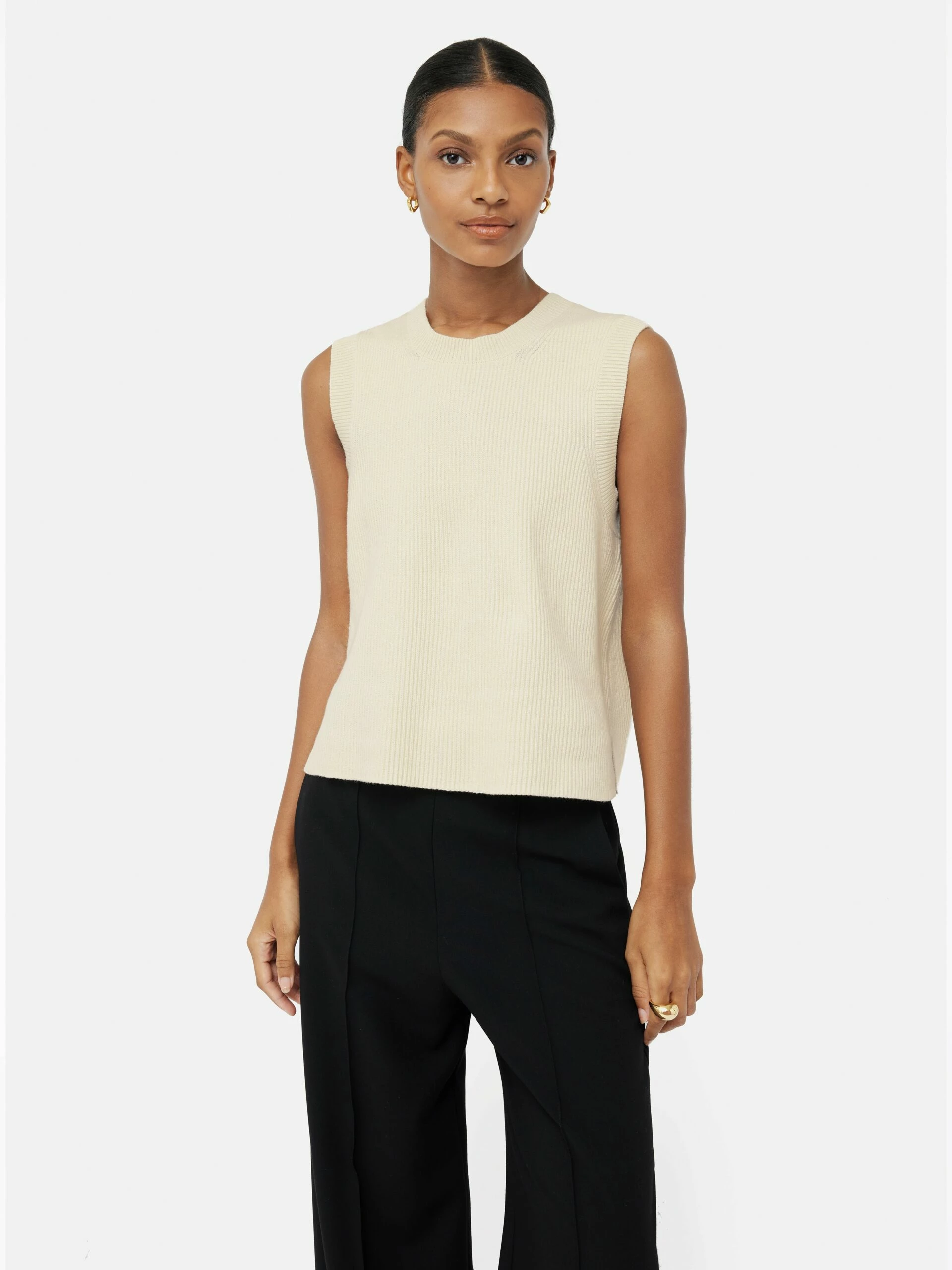 Cotton Blend Crew Tank | Ivory 4 Cotton Blend Crew Tank | Ivory - Image 4