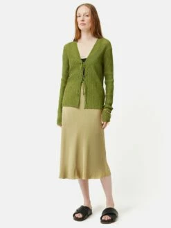 Satin Bias Midi Slip Skirt | Khaki 8 Satin Bias Midi Slip Skirt | Khaki -Jigsaw Shop J44933 GN020 2