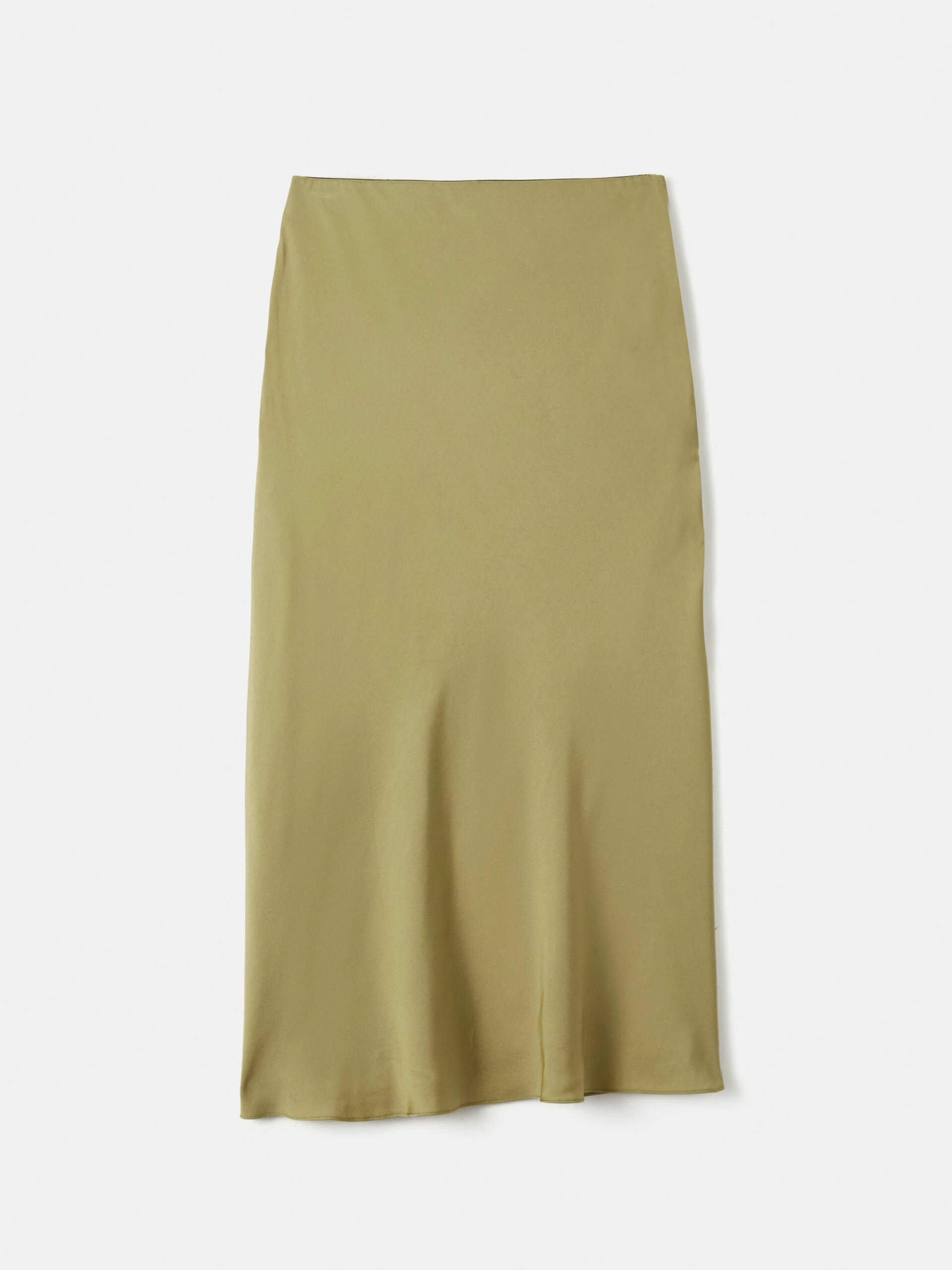 Satin Bias Midi Slip Skirt | Khaki 6 Satin Bias Midi Slip Skirt | Khaki - Image 6