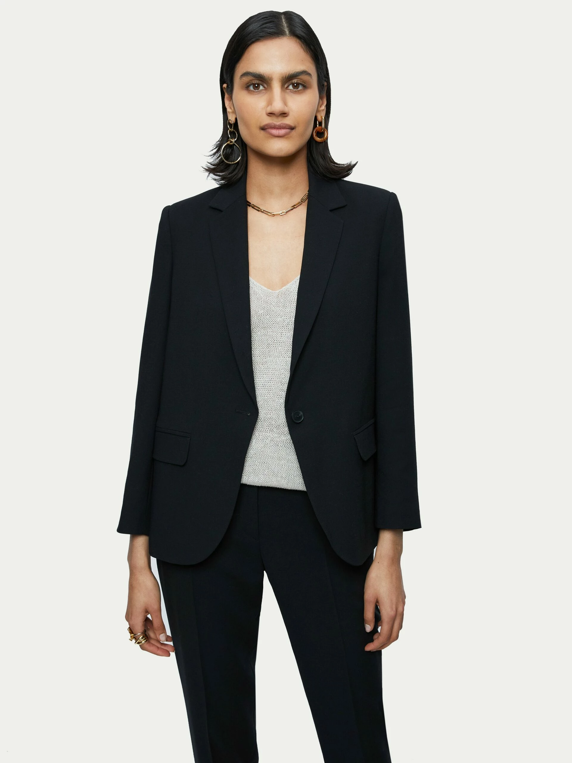 Fluid Twill Brook Blazer | Black 1 Fluid Twill Brook Blazer | Black