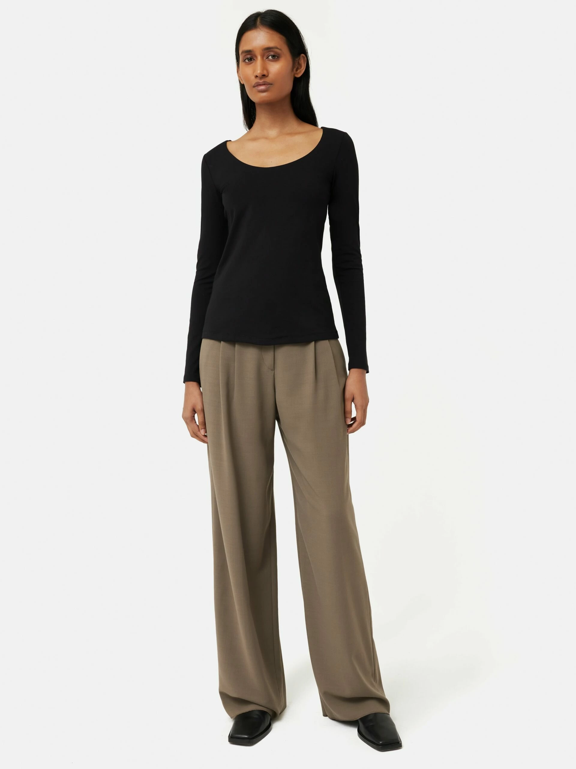 Double Front Ballet Neck Top | Black 4 Double Front Ballet Neck Top | Black - Image 4