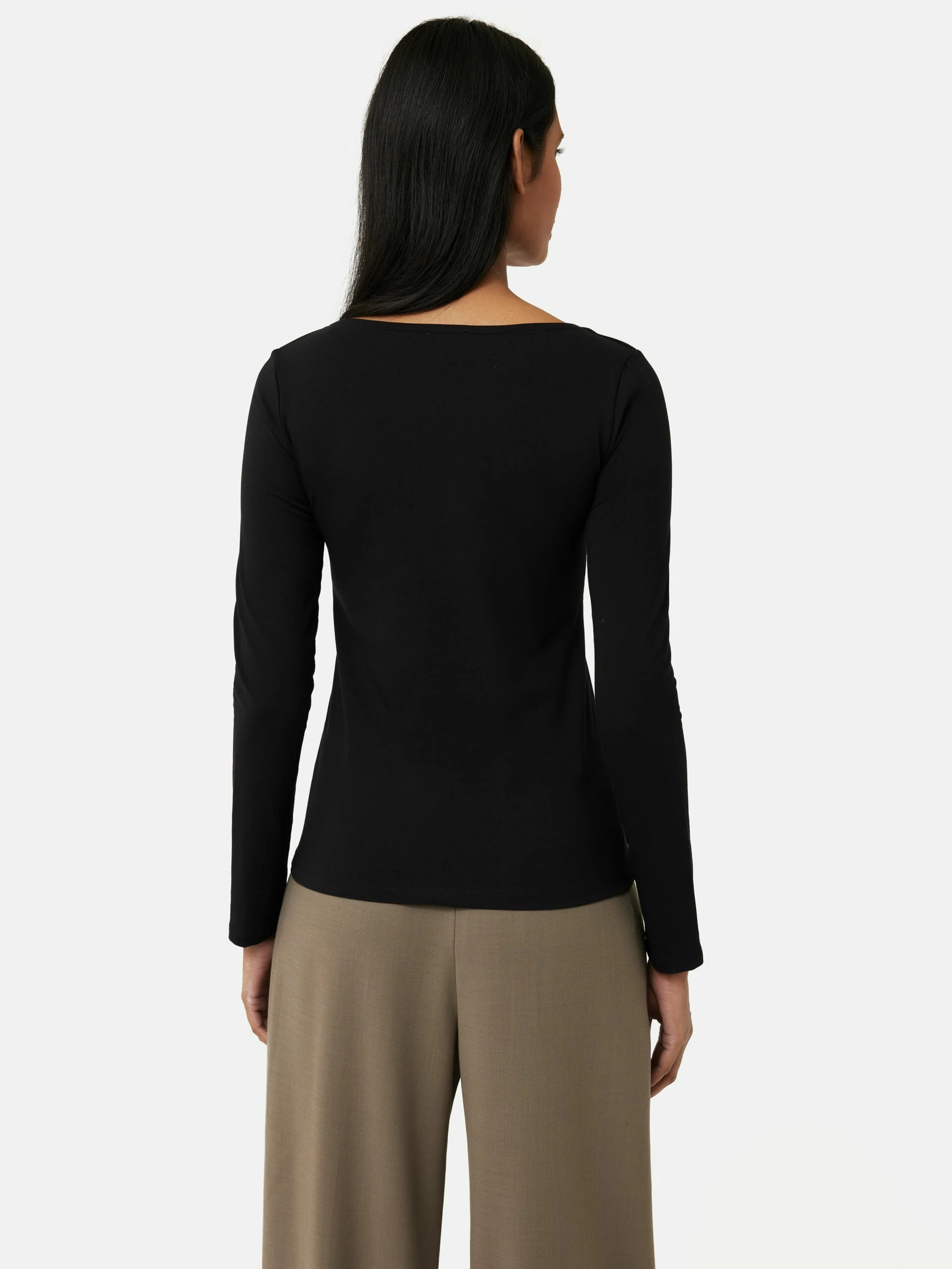 Double Front Ballet Neck Top | Black 5 Double Front Ballet Neck Top | Black - Image 5