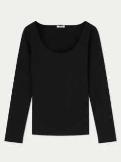 Double Front Ballet Neck Top | Black 11 Double Front Ballet Neck Top | Black -Jigsaw Shop J45266 BK000 STILL