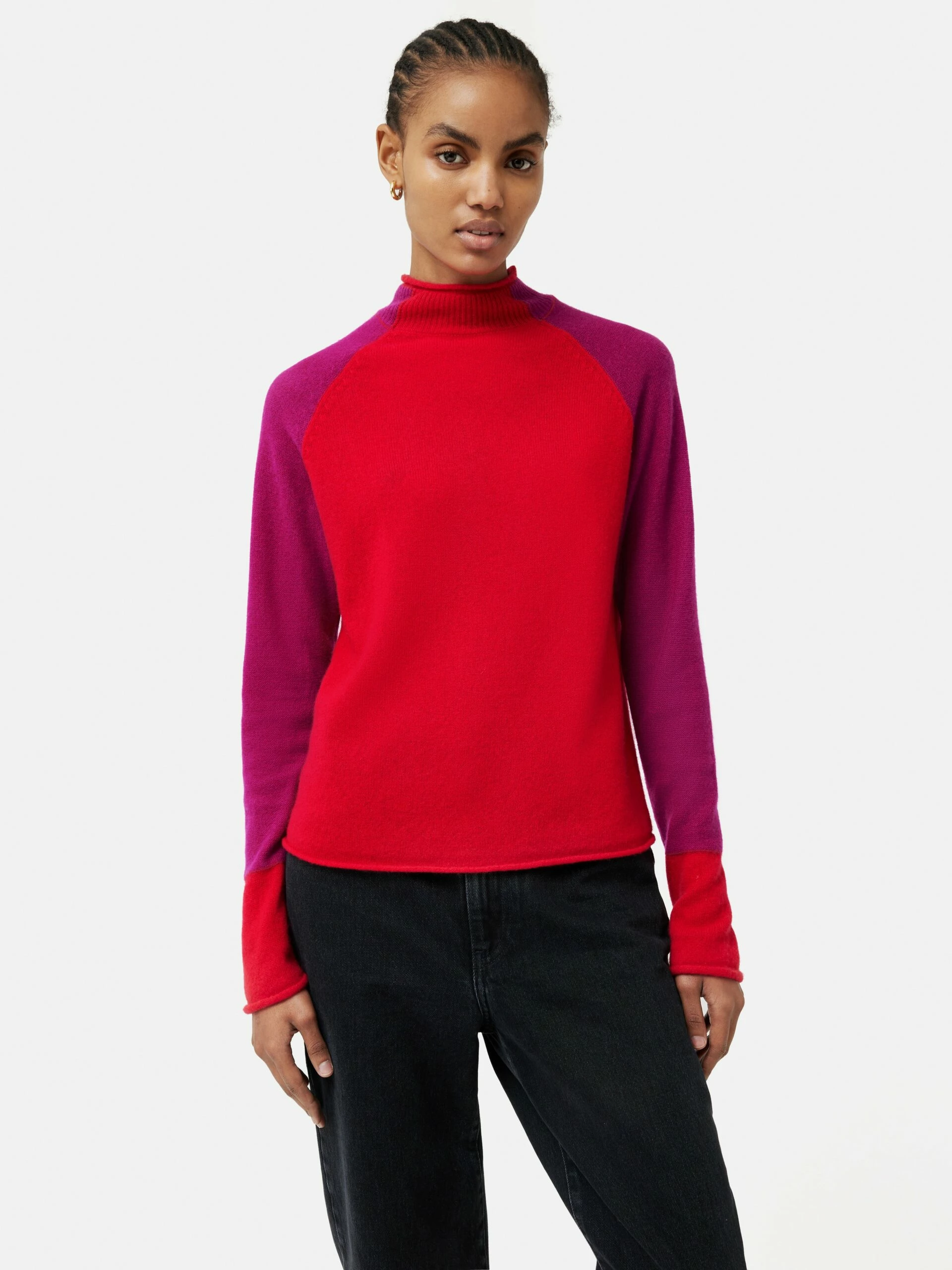 Merino Cashmere Raglan Jumper | Red 4 Merino Cashmere Raglan Jumper | Red - Image 4