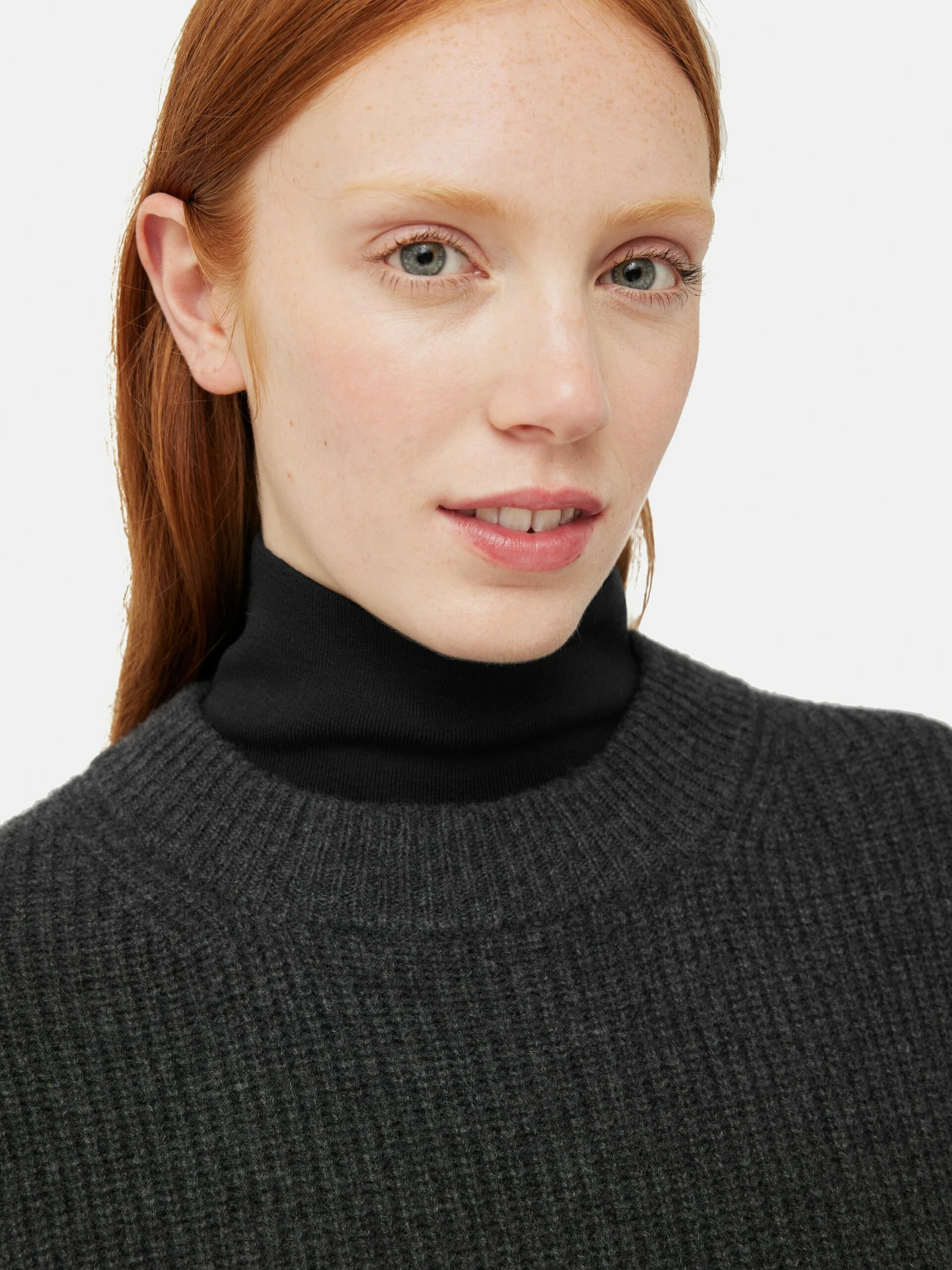 Merino Cashmere Longline Tunic | Charcoal 2 Merino Cashmere Longline Tunic | Charcoal - Image 2