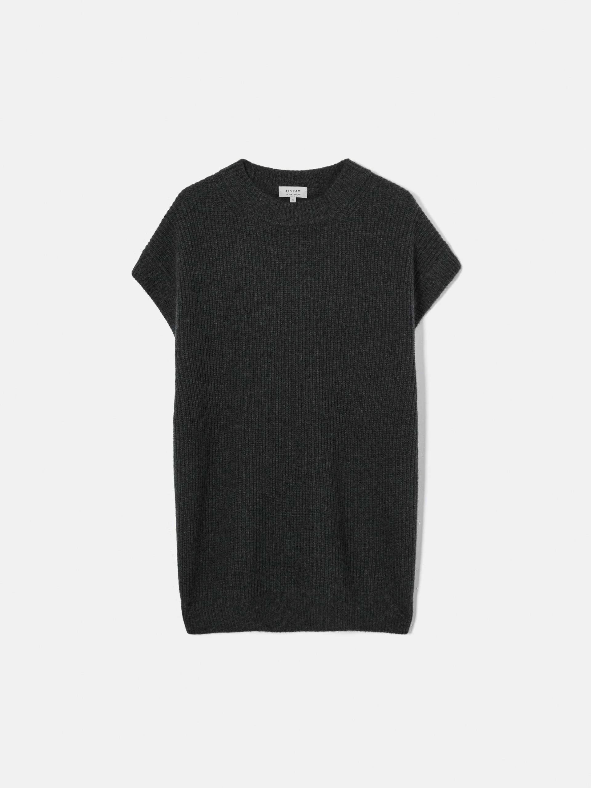 Merino Cashmere Longline Tunic | Charcoal 5 Merino Cashmere Longline Tunic | Charcoal - Image 5