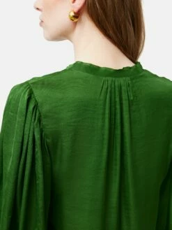 Cecily Satin Drape Top | Green 11 Cecily Satin Drape Top | Green -Jigsaw Shop J45568 GN000 7
