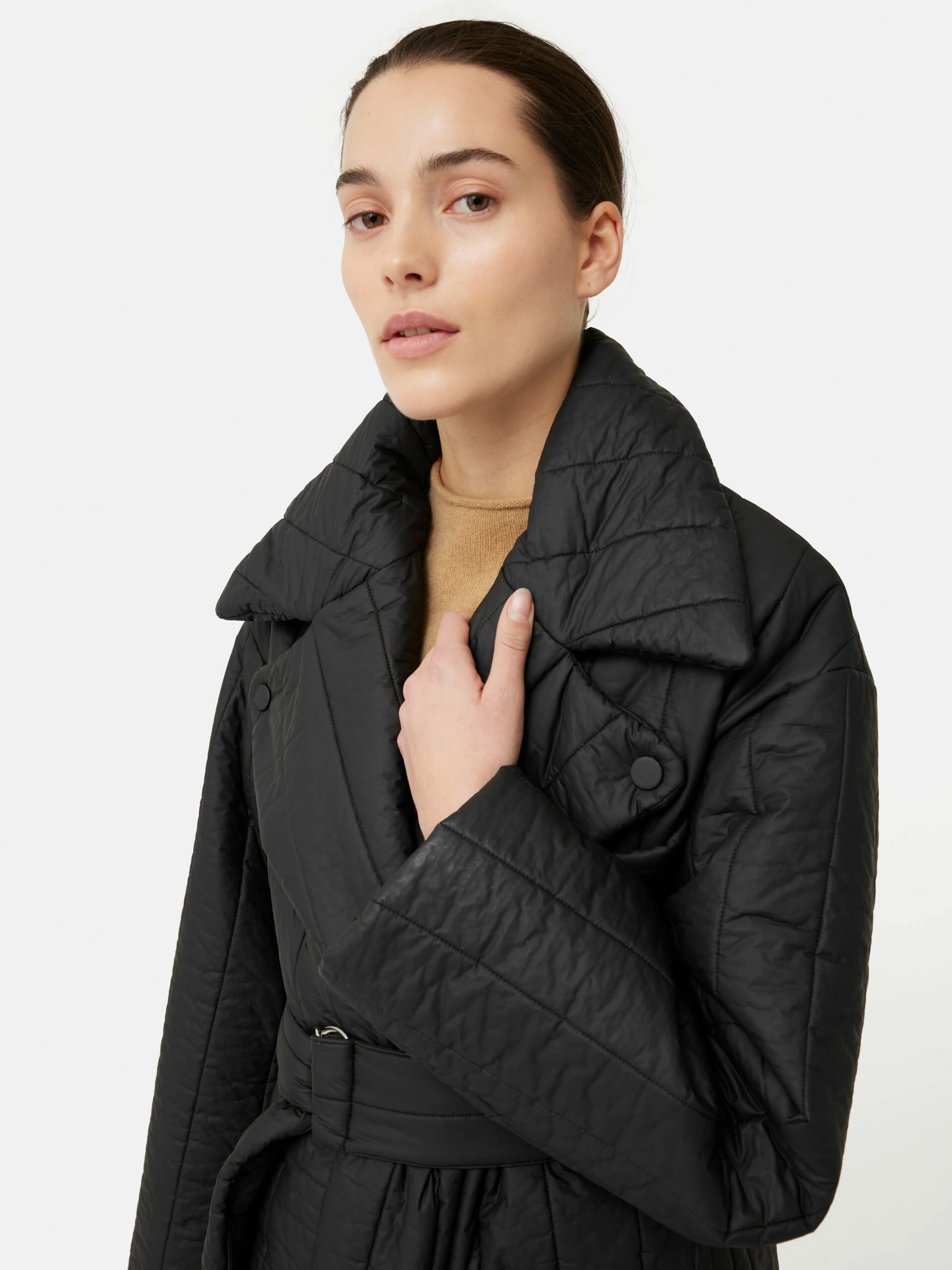Freya Quilted Puffer Coat | Black 2 Freya Quilted Puffer Coat | Black - Image 2