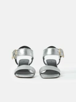 Maybell Metallic Heeled Sandal | Silver -Jigsaw Shop J45598 GY009 STILL 6