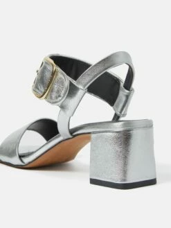 Maybell Metallic Heeled Sandal | Silver -Jigsaw Shop J45598 GY009 STILL 7