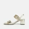 Maybell Metallic Heeled Sandal | Gold