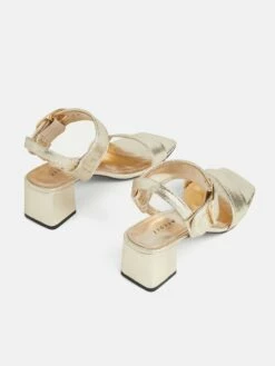 Maybell Metallic Heeled Sandal | Gold -Jigsaw Shop J45598 YE004 3