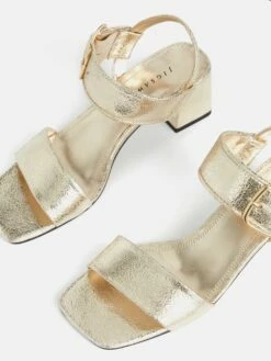 Maybell Metallic Heeled Sandal | Gold -Jigsaw Shop J45598 YE004 4