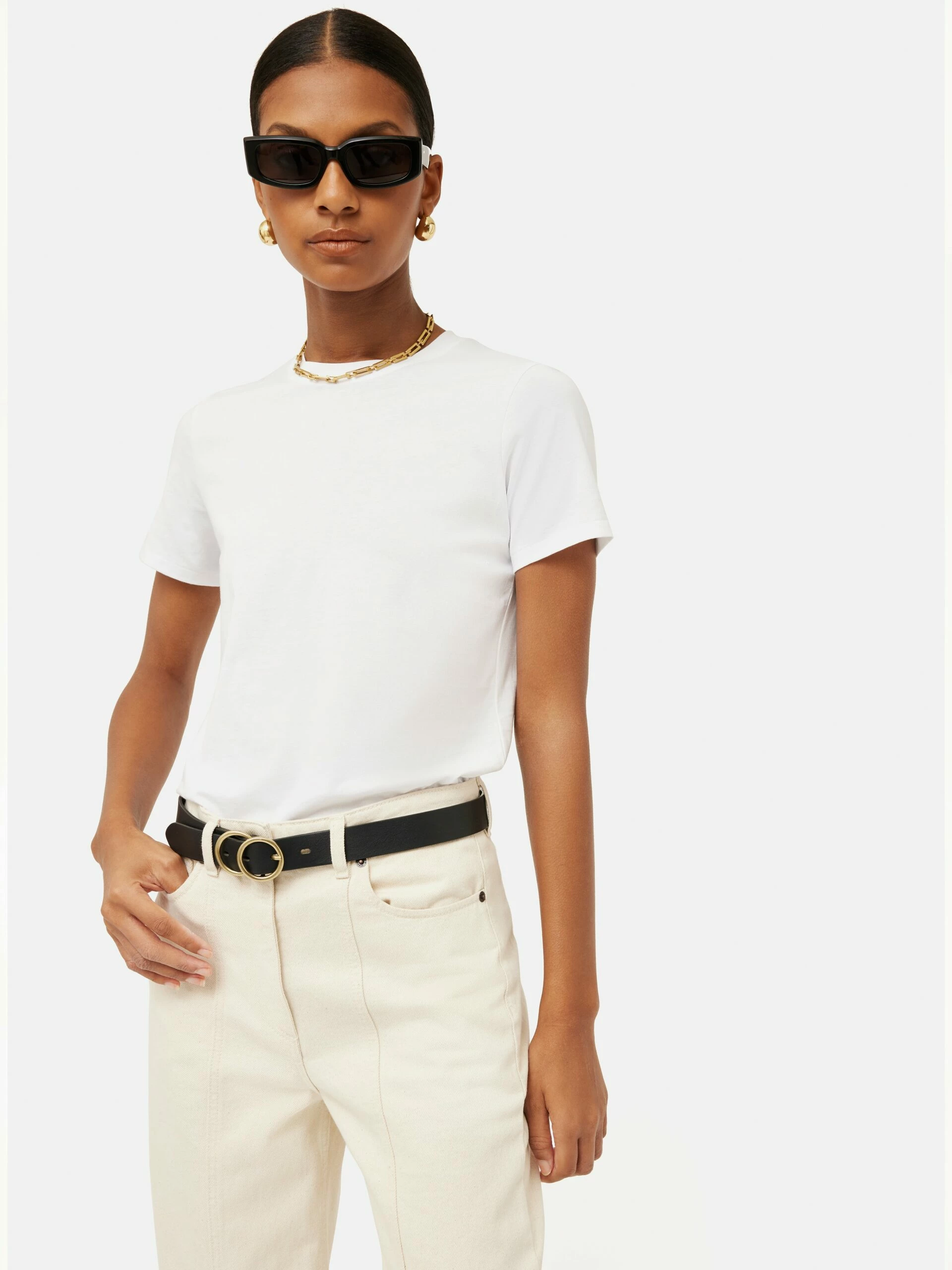 Supima Cotton Crew Neck Tee | White 2 Supima Cotton Crew Neck Tee | White - Image 2