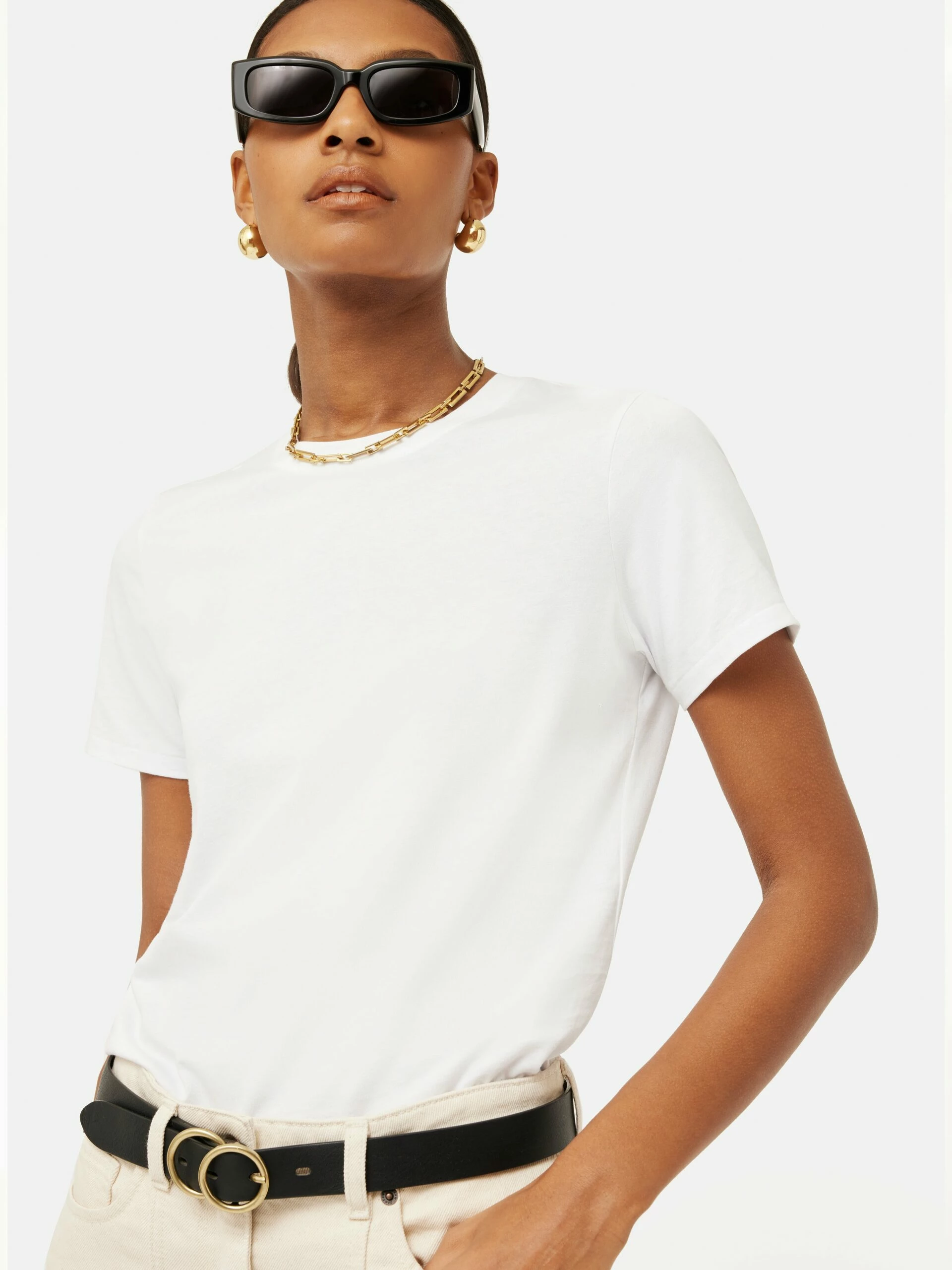 Supima Cotton Crew Neck Tee | White 3 Supima Cotton Crew Neck Tee | White - Image 3
