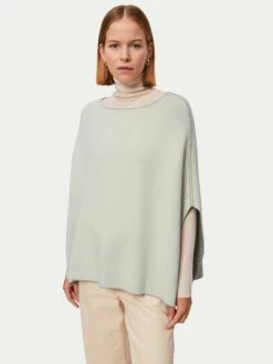 Reversible Cotton Blend Poncho | Grey -Jigsaw Shop J45761 GY000 4