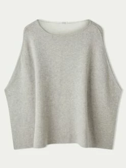 Reversible Cotton Blend Poncho | Grey -Jigsaw Shop J45761 GY000 STILL