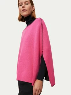 Reversible Cotton Blend Poncho | Dark Grey -Jigsaw Shop J45761 GY002 5