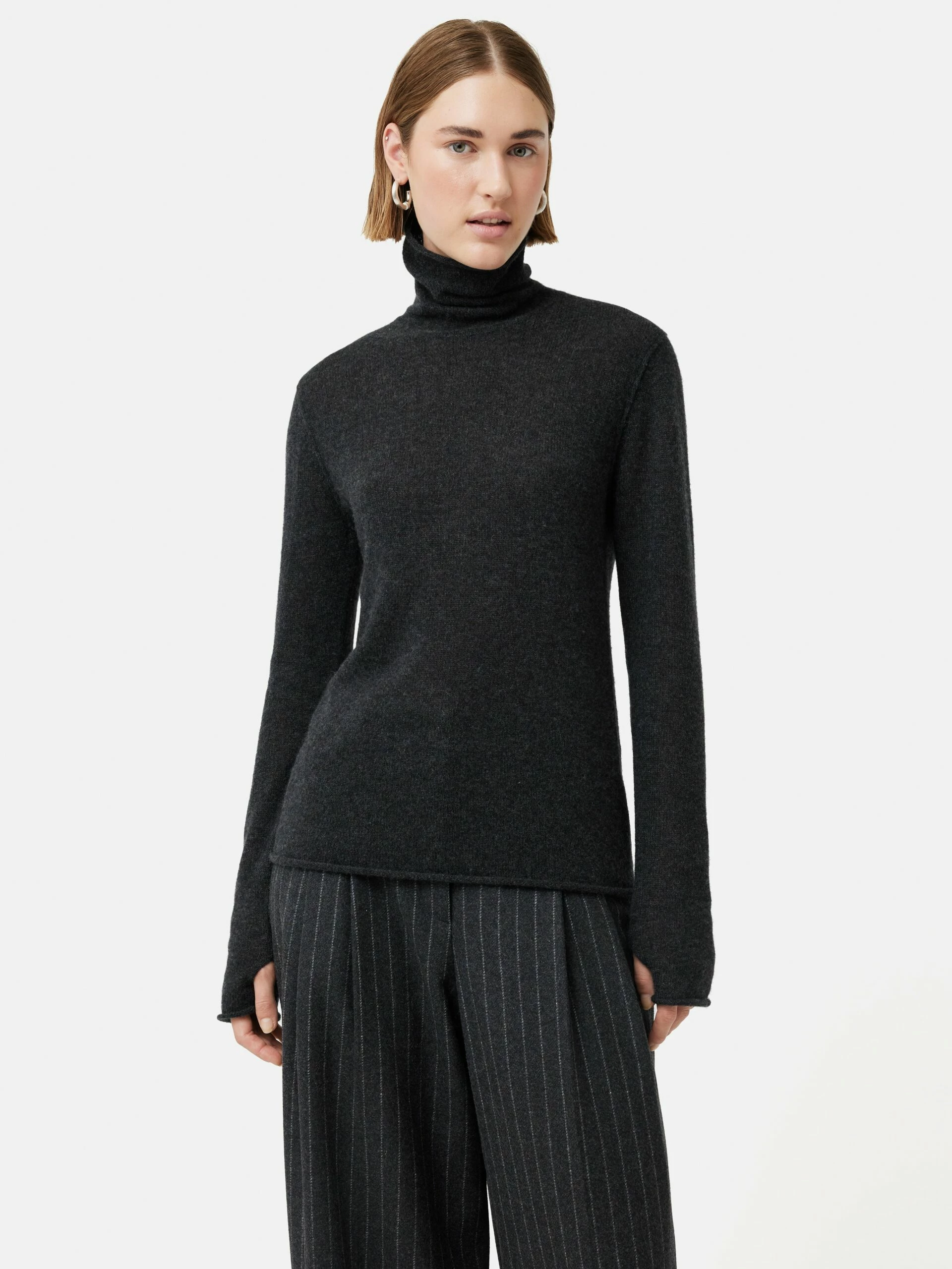 Cloud Cashmere Roll Neck | Charcoal 1 Cloud Cashmere Roll Neck | Charcoal