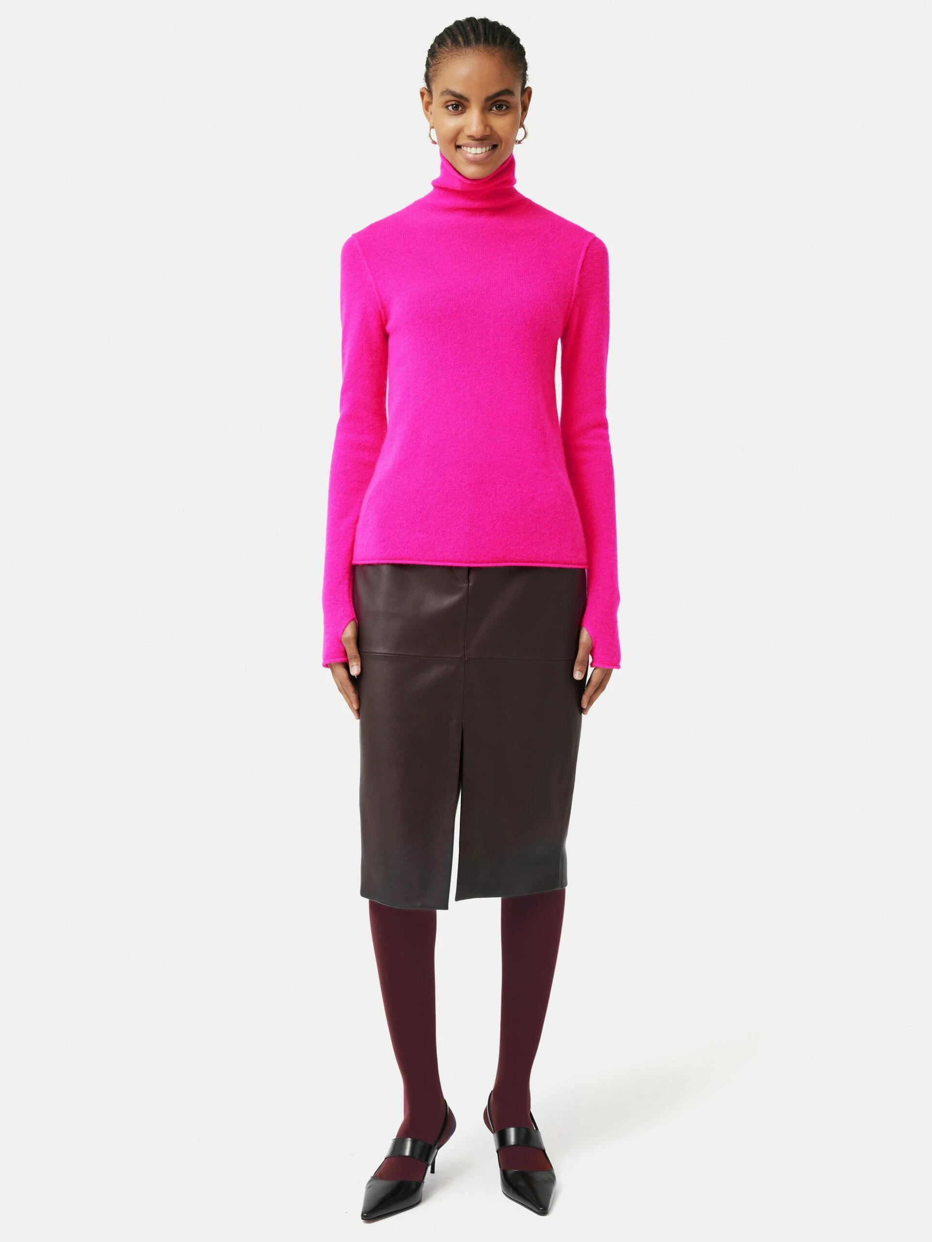 Cloud Cashmere Roll Neck | Pink 5 Cloud Cashmere Roll Neck | Pink - Image 5