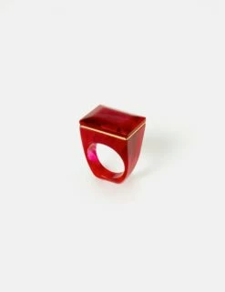 Square Resin Ring | Red