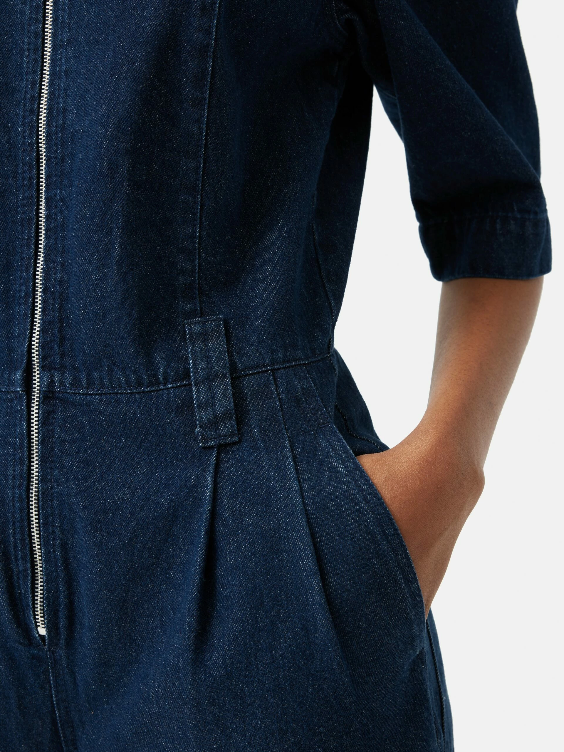 Denim Zip Front Jumpsuit | Indigo 6 Denim Zip Front Jumpsuit | Indigo - Image 6