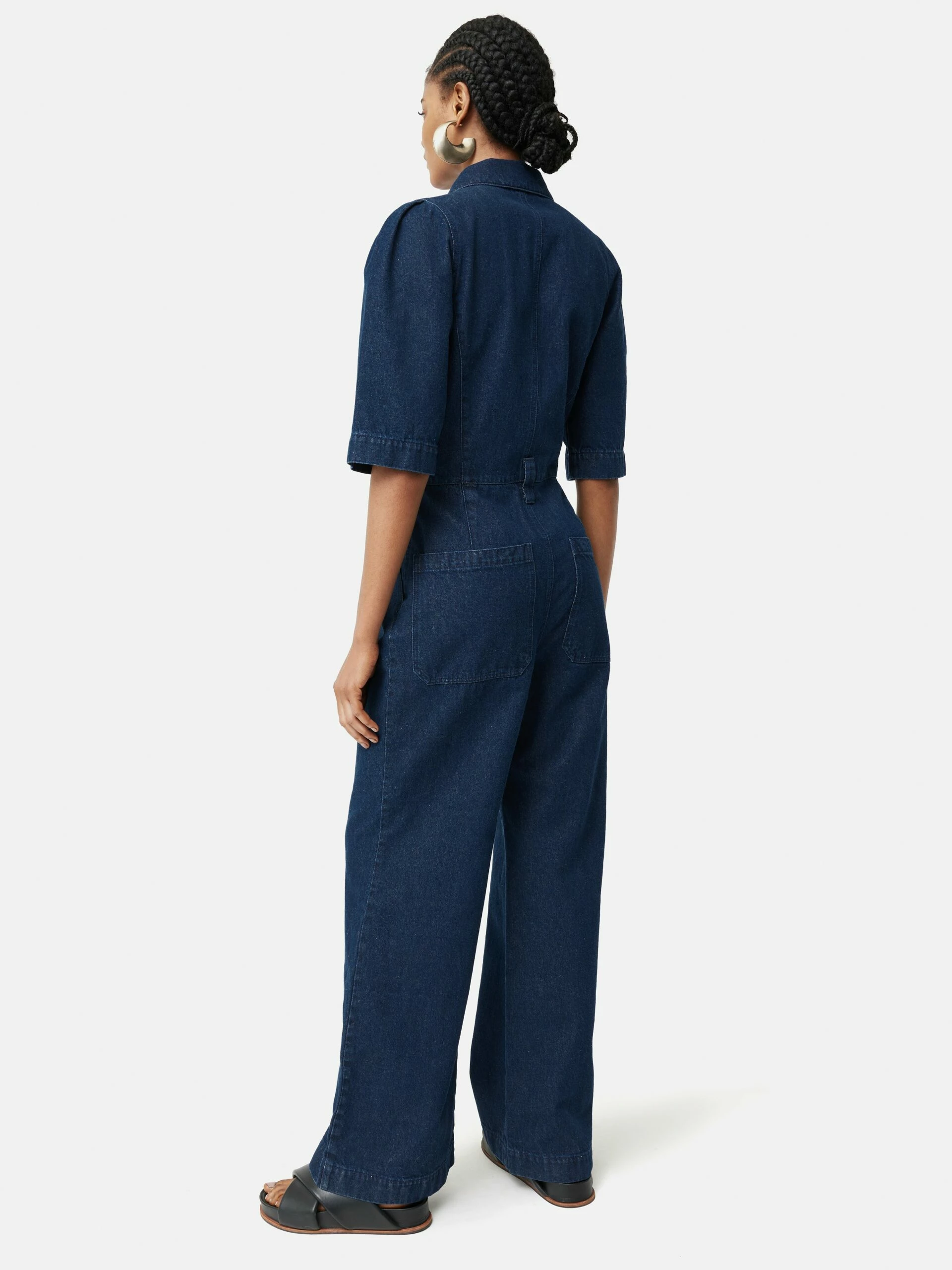 Denim Zip Front Jumpsuit | Indigo 3 Denim Zip Front Jumpsuit | Indigo - Image 3