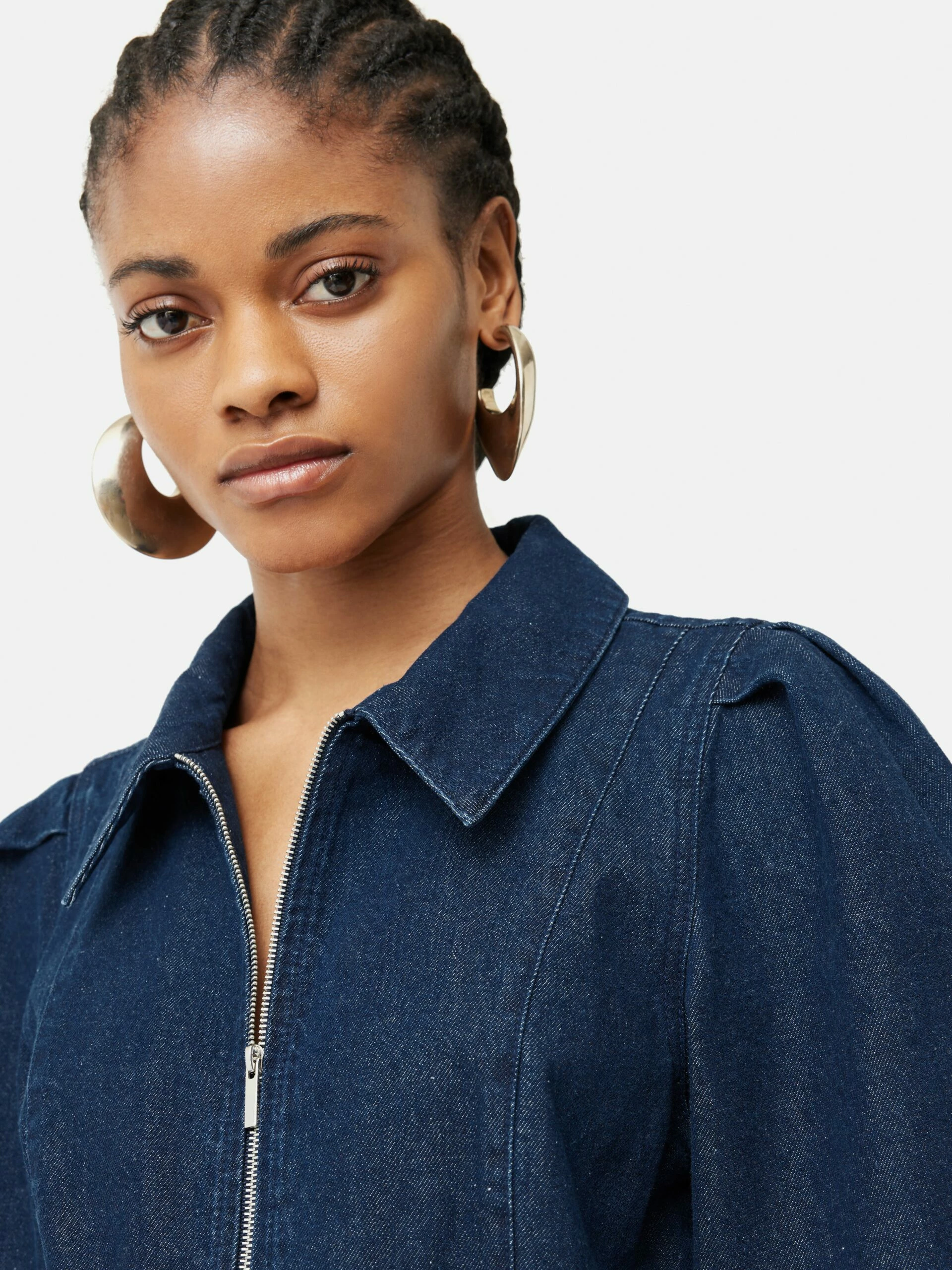 Denim Zip Front Jumpsuit | Indigo 4 Denim Zip Front Jumpsuit | Indigo - Image 4