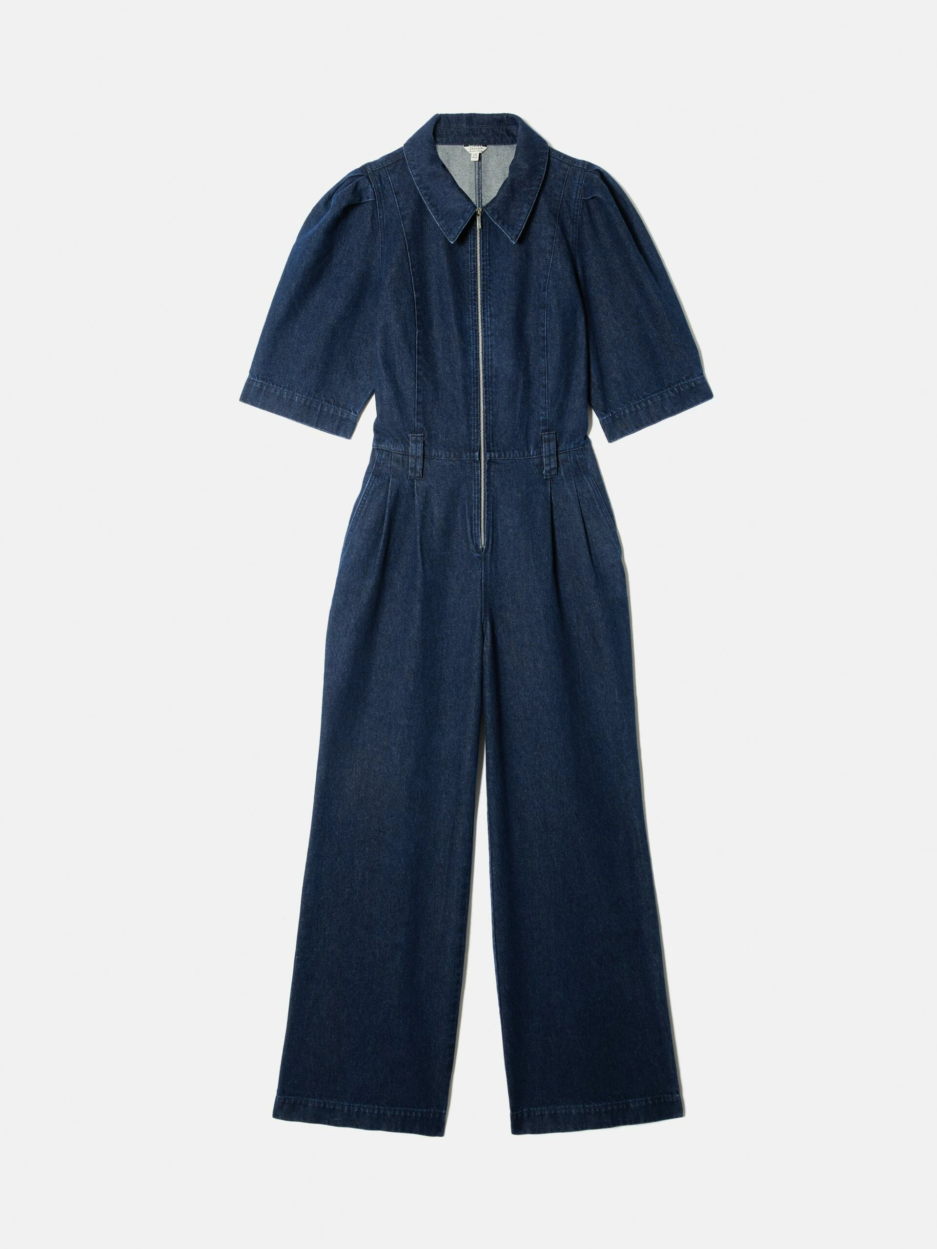 Denim Zip Front Jumpsuit | Indigo 8 Denim Zip Front Jumpsuit | Indigo - Image 8