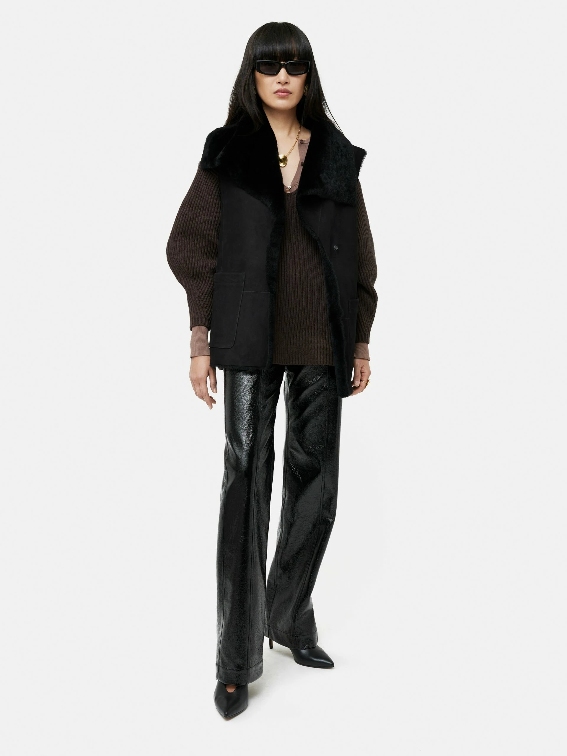 Shearling Gilet | Black 3 Shearling Gilet | Black - Image 3